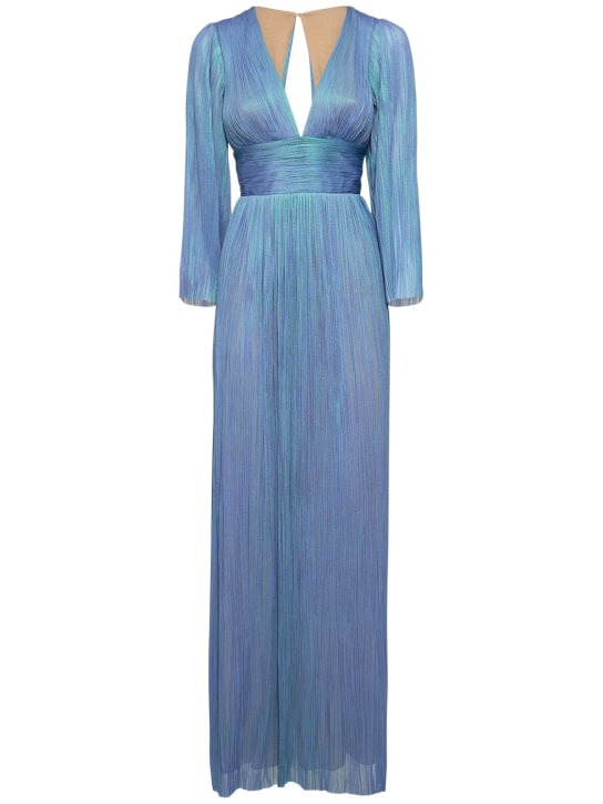 Maria Lucia Hohan: Pandora silk tulle long dress - Blue - women_0 | Luisa Via Roma