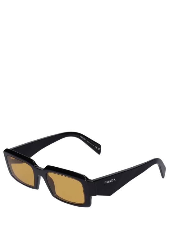Prada: Gafas de sol de acetato - Negro/Amarillo - men_1 | Luisa Via Roma