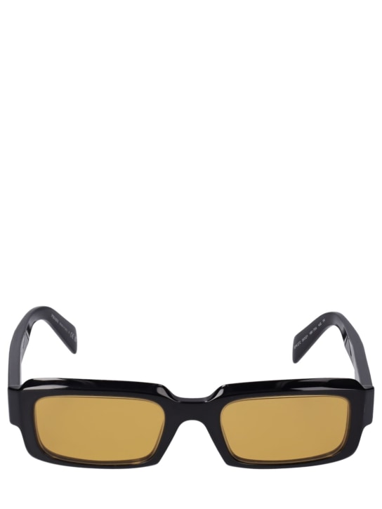 Prada: Gafas de sol de acetato - Negro/Amarillo - men_0 | Luisa Via Roma