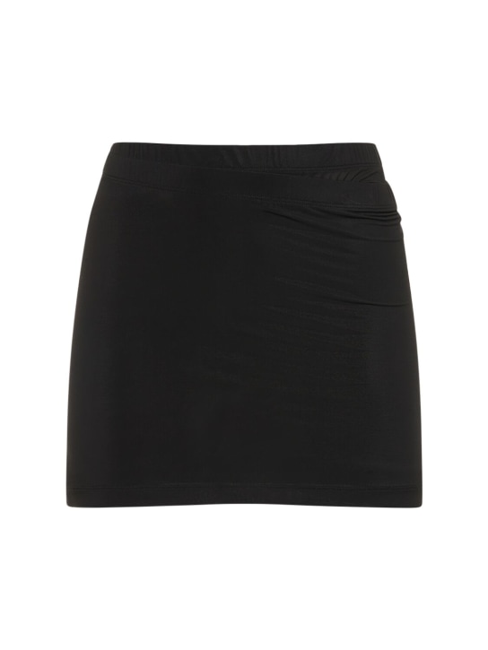 Wardrobe.nyc: Layered tube stretch viscose mini skirt - Black - women_0 | Luisa Via Roma
