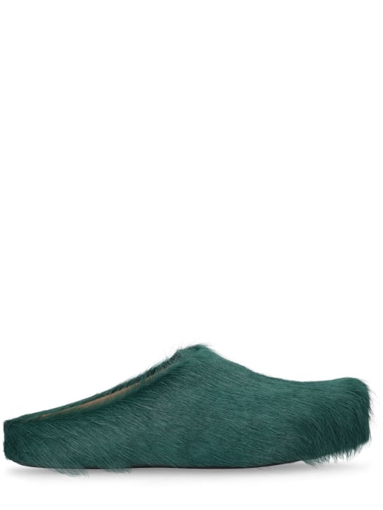 Marni: Zapatos mules de piel efecto potro - Verde - men_0 | Luisa Via Roma
