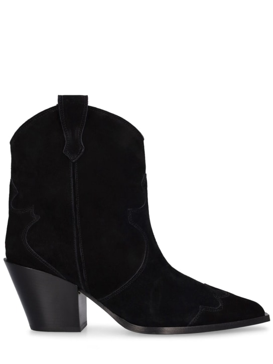 Aeyde: 75mm Albi suede boots - Black - women_0 | Luisa Via Roma