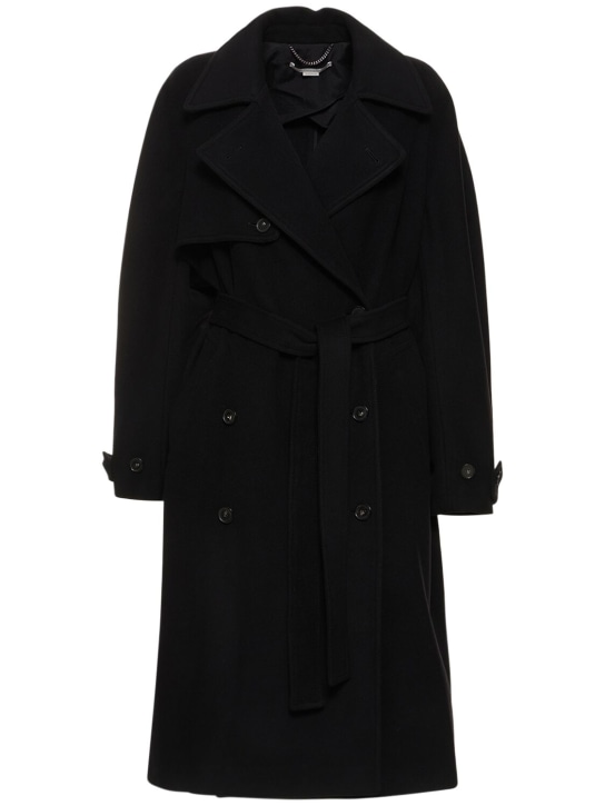 Stella McCartney: Oversize cotton canvas trench coat - Black - women_0 | Luisa Via Roma