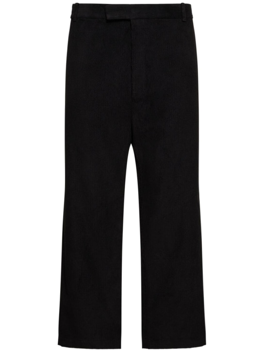 Thom Browne: Pantalones de pana de algodón - Negro - men_0 | Luisa Via Roma