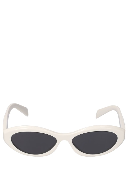 Prada: Katzenaugen-Sonnenbrille aus Acetat „Catwalk“ - Weiß/ Grau - women_0 | Luisa Via Roma