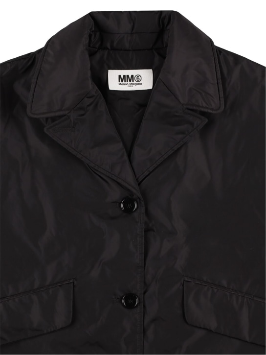 MM6 Maison Margiela: Nylon puffer coat - Black - kids-girls_1 | Luisa Via Roma