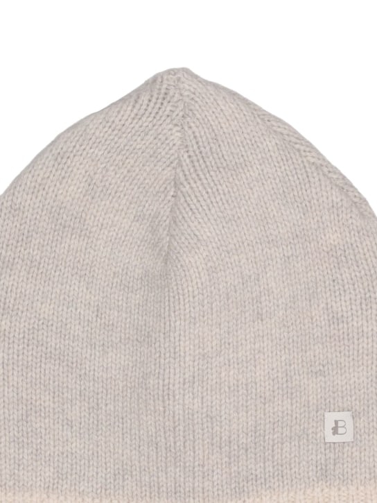 Brunello Cucinelli: Cashmere hat - White/Grey - kids-girls_1 | Luisa Via Roma