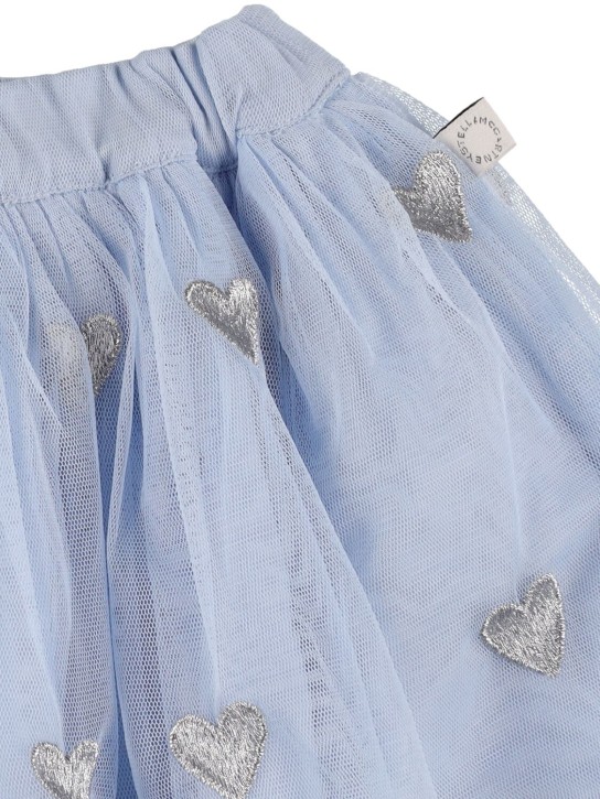 Stella Mccartney Kids: Jupe en tulle de polyester recyclé avec patchs - Bleu Clair - kids-girls_1 | Luisa Via Roma