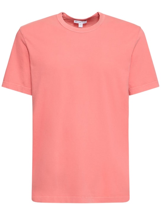 James Perse: Lightweight cotton jersey t-shirt - Flamingo - men_0 | Luisa Via Roma