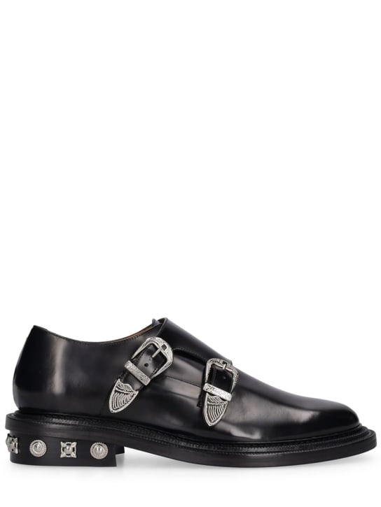 Toga Virilis: Chaussures en cuir noir Polido - Noir - men_0 | Luisa Via Roma