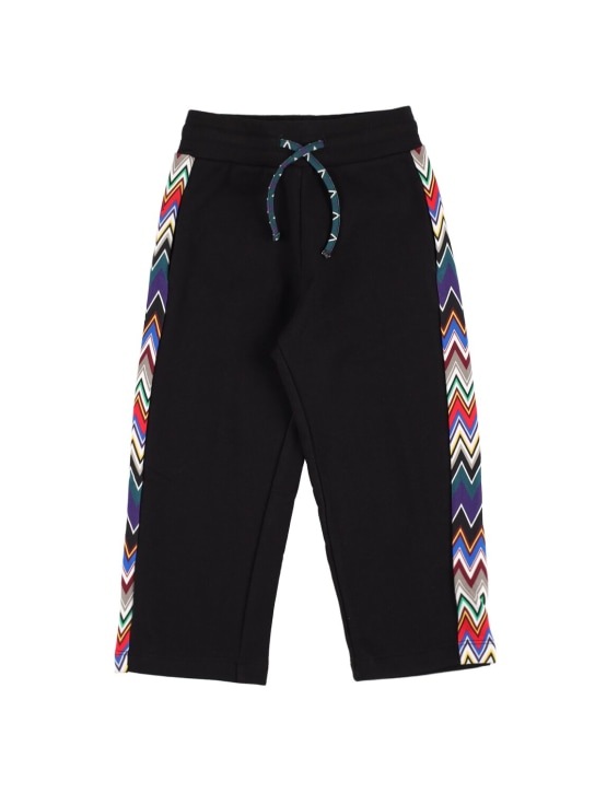 Missoni: Pantalones deportivos de algodón - Negro - kids-boys_0 | Luisa Via Roma