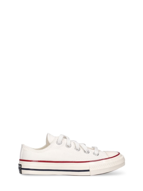 Converse: Sneakers à lacets en toile Chuck Taylor - Blanc - kids-boys_0 | Luisa Via Roma