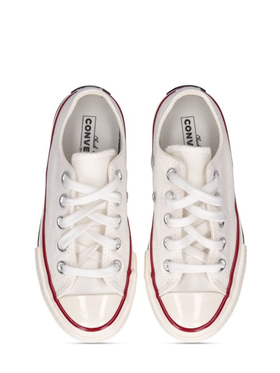 Converse: Sneakers à lacets en toile Chuck Taylor - Blanc - kids-girls_1 | Luisa Via Roma