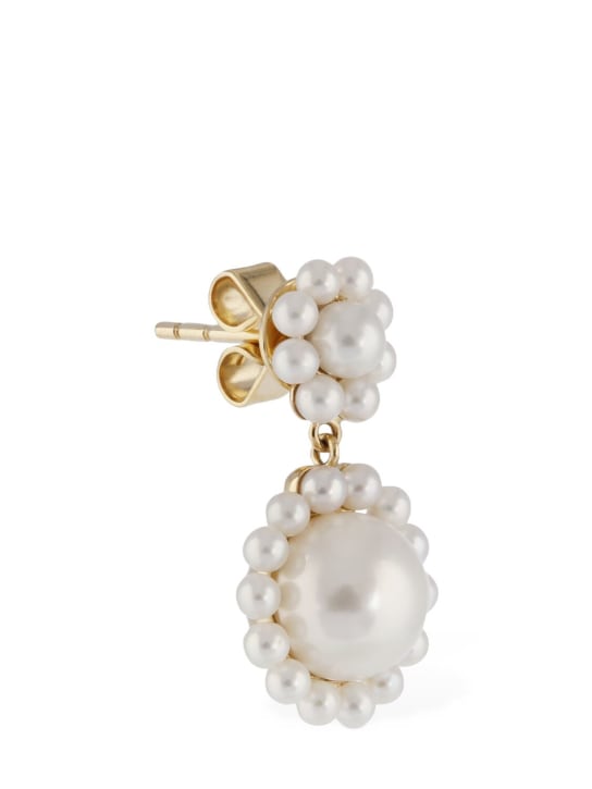 SOPHIE BILLE BRAHE: Deux Jeanne 14kt & pearl mono earring - Pearl - women_0 | Luisa Via Roma