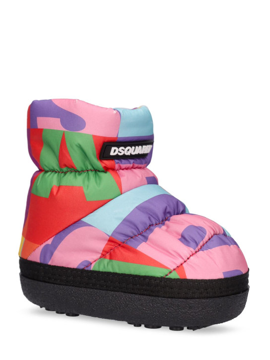 Dsquared2: Printed nylon snow boots - Multicolor - kids-girls_1 | Luisa Via Roma