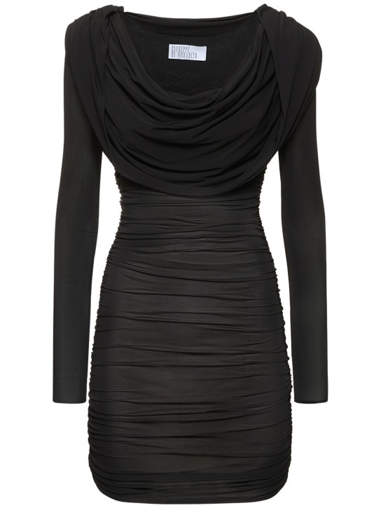 Giuseppe Di Morabito: Hooded viscose jersey mini dress - Black - women_0 | Luisa Via Roma
