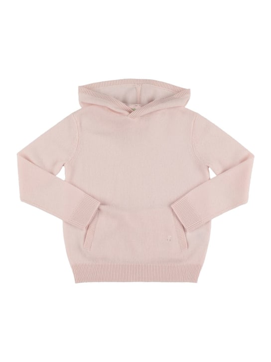 Bonpoint: Cashmere hoodie - Pink - kids-girls_0 | Luisa Via Roma
