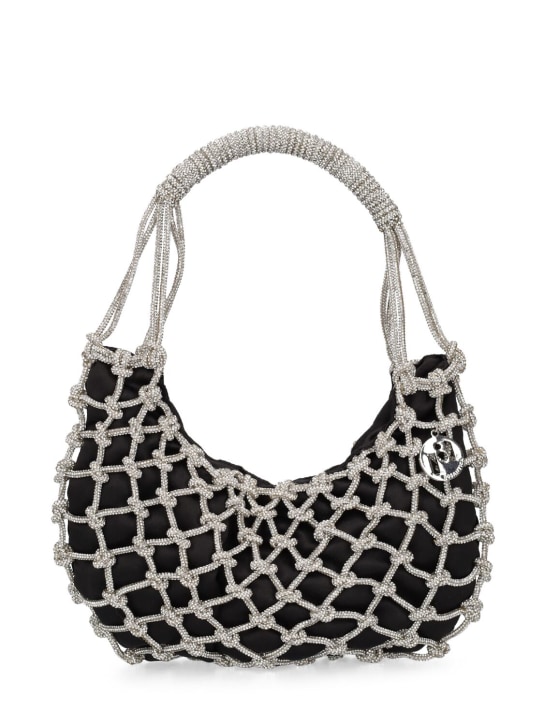 Rosantica: Nodi crystal top handle bag - Silver/Black - women_0 | Luisa Via Roma