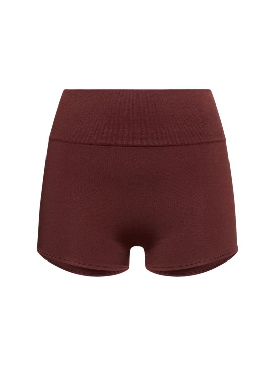 Prism Squared: Hot pants con cintura alta - Café - women_0 | Luisa Via Roma