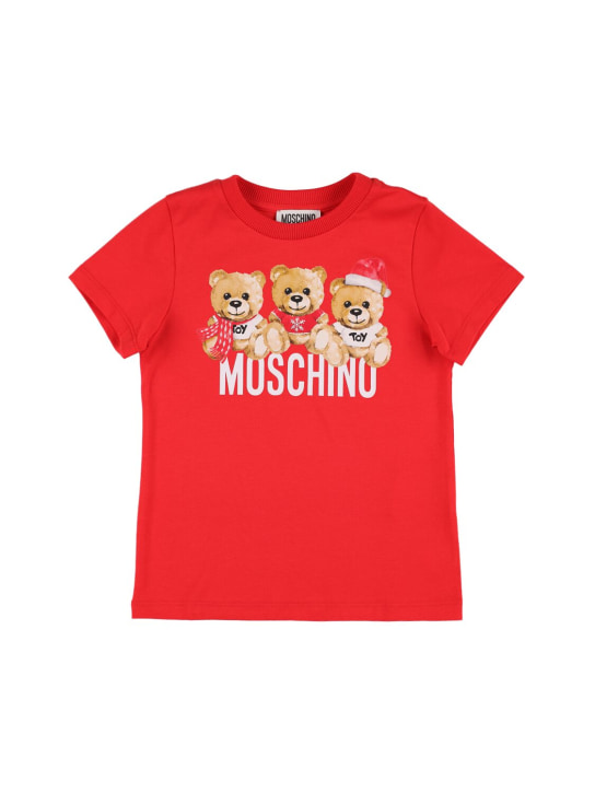 Moschino: Printed cotton jersey t-shirt - kids-girls_0 | Luisa Via Roma