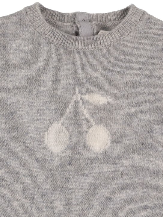 Bonpoint: Tilouana cashmere knit romper - Grey - kids-boys_1 | Luisa Via Roma