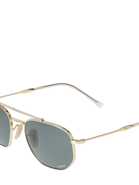 Ray-Ban: Metal Revamp aviator sunglasses - Gold/Green - women_1 | Luisa Via Roma