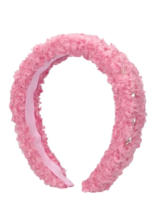 Monnalisa: Faux fur headband - Pink - kids-girls_1 | Luisa Via Roma