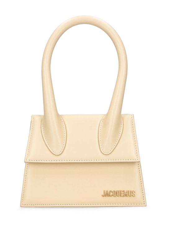 Jacquemus: Le Chiquito Moyen smooth leather bag - Ivory - women_0 | Luisa Via Roma