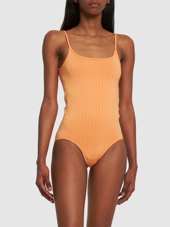 Prism Squared: Glorious flat rib bodysuit - Orange - women_1 | Luisa Via Roma