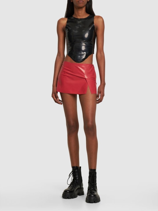 Miaou: Micro latex mini skirt - Red - women_1 | Luisa Via Roma