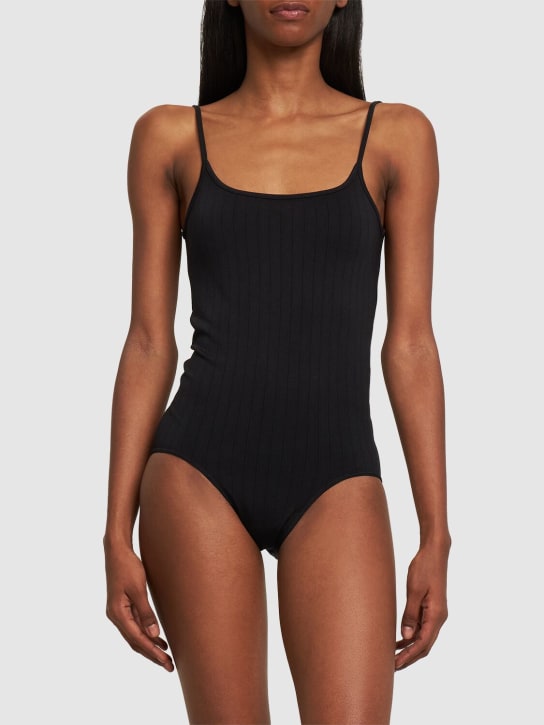 Prism Squared: Glorious flat rib bodysuit - Black - women_1 | Luisa Via Roma