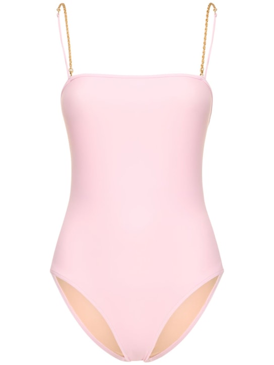 Dolla Paris: Lola one piece swimsuit w/chain straps - Pink - women_0 | Luisa Via Roma