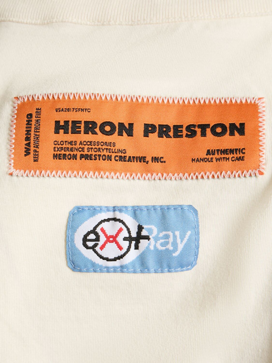 Heron Preston: Ex-ray再生棉质平纹针织T恤 - 白色 - men_1 | Luisa Via Roma