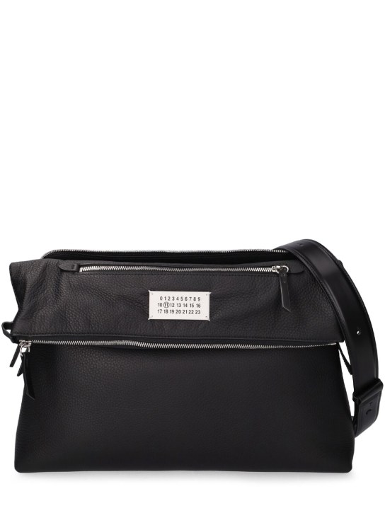 Maison Margiela: Soft 5AC large multifunction leather bag - Black - men_0 | Luisa Via Roma