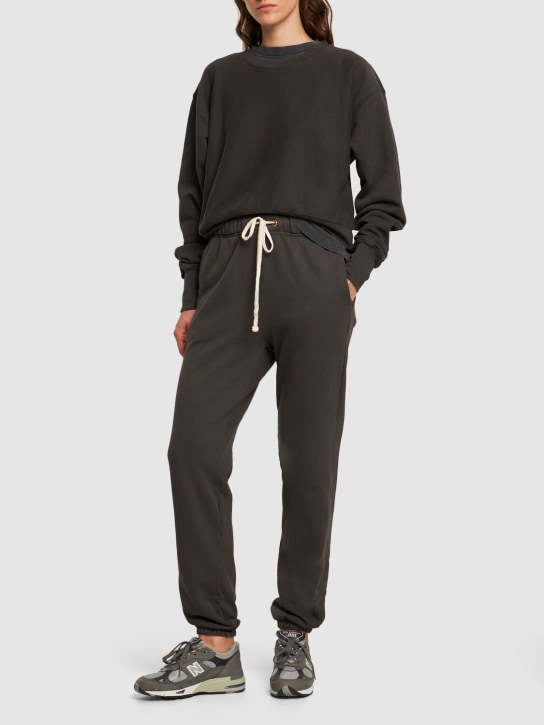 Les Tien: Pantalones deportivos de algodón - Negro Vintage - women_1 | Luisa Via Roma