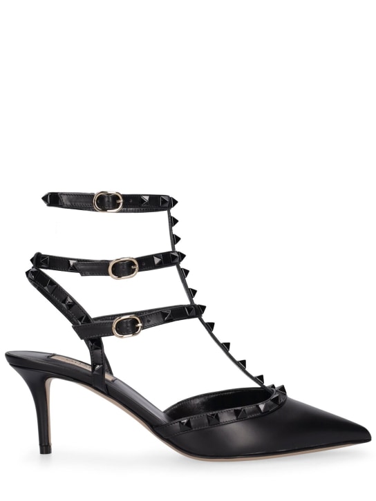 Valentino Garavani: Zapatos de tacón Rockstud de piel 65mm - Negro - women_0 | Luisa Via Roma