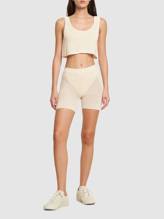 Live The Process: Nyx knitted high waist shorts - Beige - women_1 | Luisa Via Roma