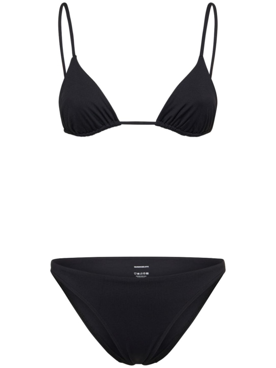 Wardrobe.nyc: Stretch tech triangle bikini set - Black - women_0 | Luisa Via Roma