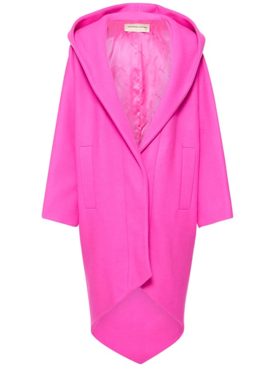Alexandre Vauthier: Hooded wool blend long coat - Doll Pink - women_0 | Luisa Via Roma
