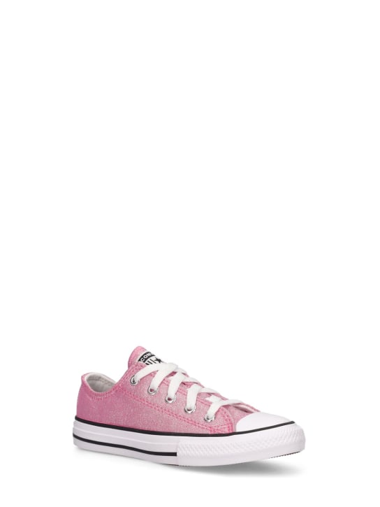 Converse: Sneakers à lacets en toile pailletée - Rose - kids-girls_1 | Luisa Via Roma