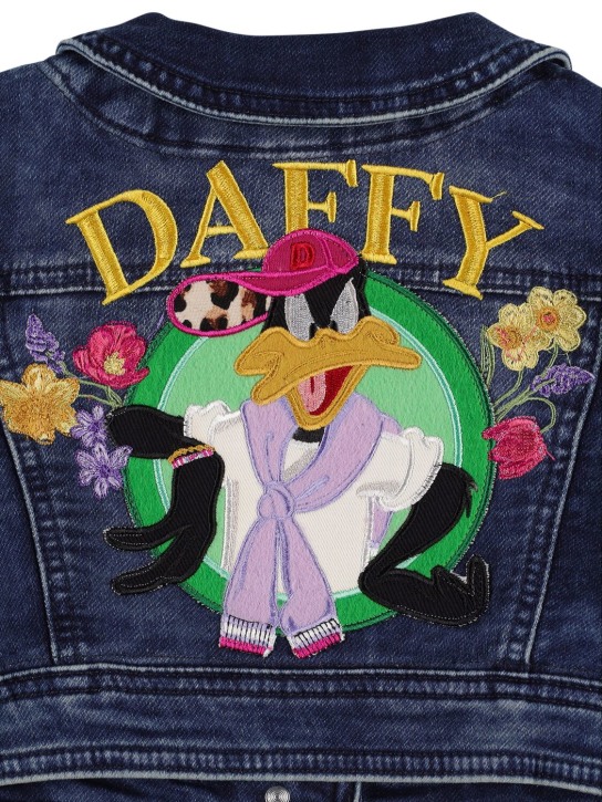 Monnalisa: Duffy Duck cotton denim jacket - kids-girls_1 | Luisa Via Roma