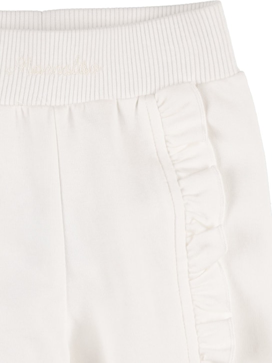 Monnalisa: Pantaloni in felpa di misto cotone - Off White - kids-girls_1 | Luisa Via Roma