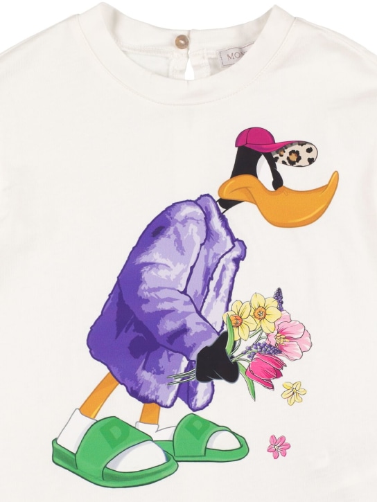 Monnalisa: Duffy Duck print cotton jersey t-shirt - kids-girls_1 | Luisa Via Roma