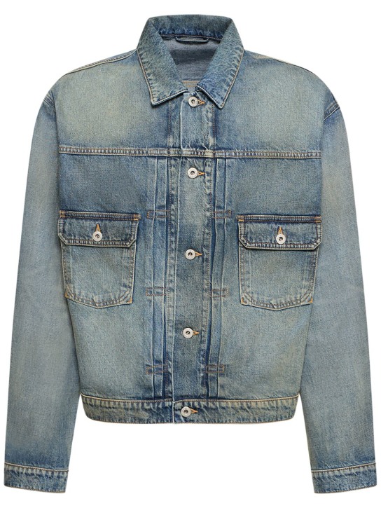 Kenzo Paris: Cotton denim jacket - Blue - men_0 | Luisa Via Roma
