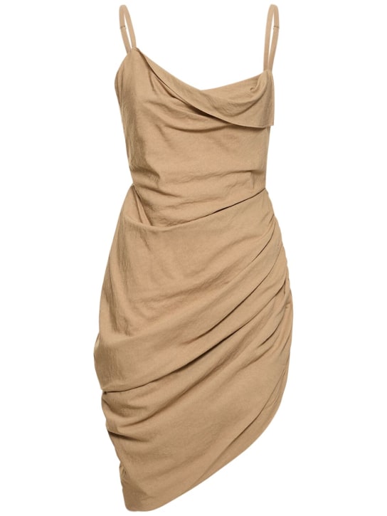 Jacquemus: La Robe Saudade crepe mini dress - Beige - women_0 | Luisa Via Roma