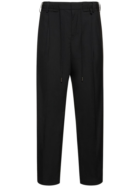 Sacai: Tailored wool blend pants - Black - men_0 | Luisa Via Roma