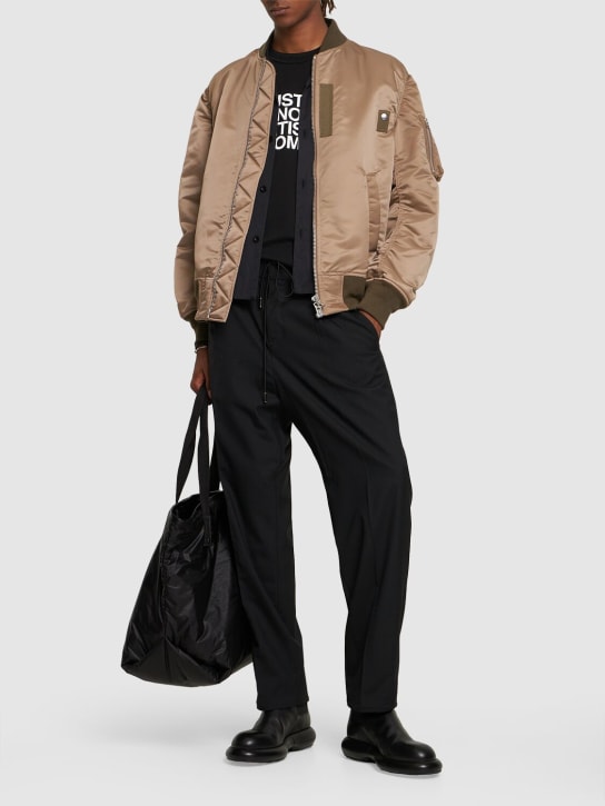 Sacai: Nylon twill jacket - Dark Beige - men_1 | Luisa Via Roma