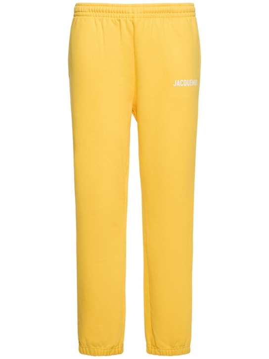 Jacquemus: Le Jogging cotton sweatpants - Yellow - men_0 | Luisa Via Roma