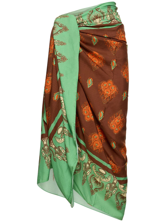 Johanna Ortiz: India Chintz Shawl printed pareo skirt - Multicolor - women_0 | Luisa Via Roma