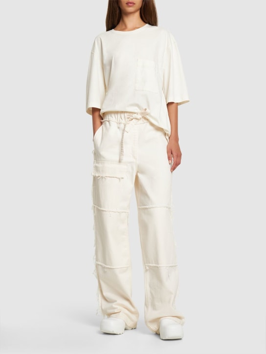 Lemaire: T-Shirt aus Baumwolle mit Tasche - Weiß - women_1 | Luisa Via Roma
